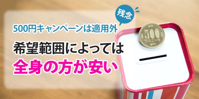 希望範囲によっては全身の方が安い